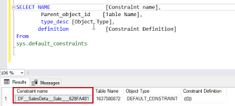 sql default constraint to insert column