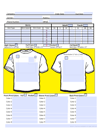 Shirt Order Form Image Order Form Template Screen