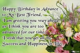 advance birthday wishes messages