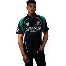 irish shirt guinness black green short sleeve rugby jersey