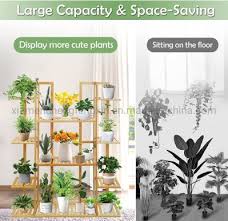 China Bamboo 6 Tier Plant Stand Indoor