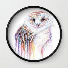 Colorful Owl Wall Clock By Michelle