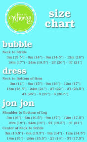 Classic Whimsy Size Chart For Smocked Childrens Clothing