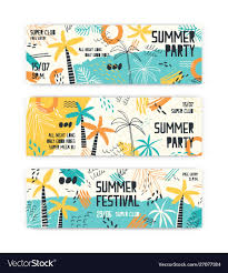 summer festival banner templates set