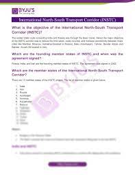 SOLUTION: International north south transport corridor instc - Studypool