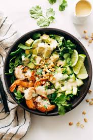 shrimp and avocado salad with miso