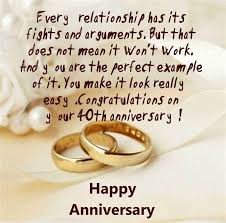 40th wedding anniversary wishes es