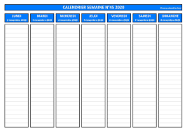 Beautifully designed meal planner template: Semaine 45 2020 Dates Calendrier Et Planning Hebdomadaire A Imprimer