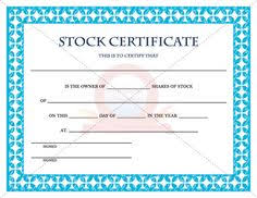 9 Best Stock Certificate Templates Images Certificate