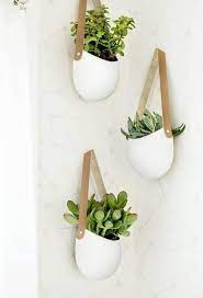 Hanging Planter With Leather Strap