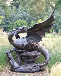Extra Large Cast Metal Mythical Dragon