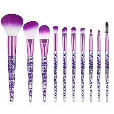 makeup brush set 10 pcs stylish glitter