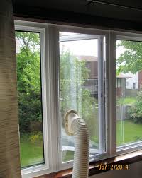 Some customers have fashioned a solution using plexiglas to cover their entire window area and then have a small hole cut into the plexiglas for the hot air discharge hose. 48 For The Home Ideas Home Portable Air Conditioner Window Geometric Shelves