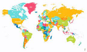 multicolour world map wallpaper with