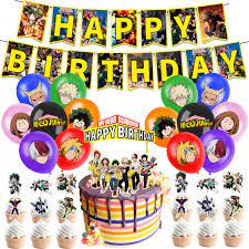 Amazon.com: My Hero Academia Party Supplies, Birthday Decorations Set  Including Balloons, Banner, Cake Toppers, Cupcake Toppers for MHA Fans  Kids, MHA Theme Birthday Party Supplies : Grocery & Gourmet Food