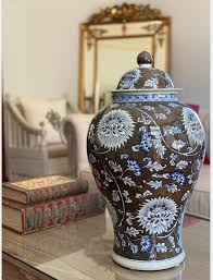 Large Chinoiserie Ginger Jar Brown