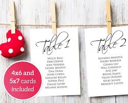 Wedding Table Seating Cards 1 40 Template 4x6 5x7 Seating