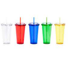 750ml plastic cup with lid and straw