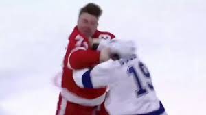 The san jose sharks signed goodrow, an undrafted forward, on march 6, 2014, after he led north bay of the ontario hockey league with 67 points (33 goals, 34 . Nhl S Barclay Goodrow Knocks Out Red Wings Player W Violent Punch In On Ice Fight
