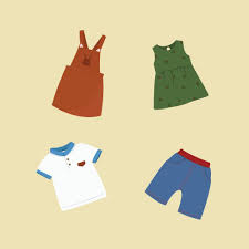 kids clothes vector art icons and