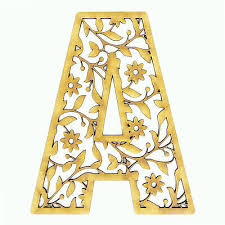 Wooden Decorative Filigree Letters With