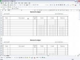 Excel Ledger General Ledger Sheet Template Double Entry Bookkeeping
