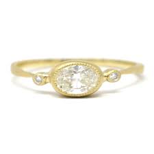 oval horizontal diamond ring
