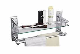 Wall Mounted Glass Shelf With Double