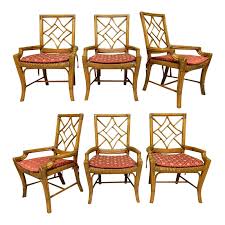 Shop the bamboo dining sets collection on chairish, home of the best vintage and used furniture, decor and art. Set Of Six Rattan Chinoiserie Faux Bamboo Dining Chairs Marjorie And Marjorie