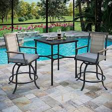 Metal Bar Height Outdoor Bistro Set