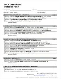 Job Interview Evaluation Form Template Syncla Co