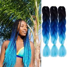 Playing around with hair color is one of the favorite time spendings for many women. Zonghao Hair Jumbo Braiding Hair Extensions 6 Packs 24 Inches Colourful Synthetic Kanekalon Hair For Diy Crochet Box Braid Hair Heads Ombre 2 Tone Colour 100 G Piece 61 Cm Ombre Blue Buy