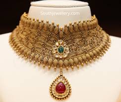 latest antique gold choker collection