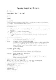 Residential Electrician Resume Apprentice Electrician Residential