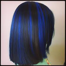 28 Albums Of Electric Blue Blue Highlights On Black Hair