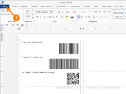 print barcodes with excel and word