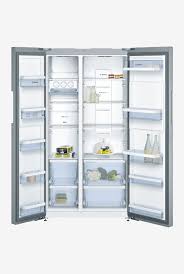 These refrigerators are mainly preferred by large families or by families who have small kitchens as the doors don't open wide enough. Buy Bosch 658l Inverter Frost Free Side By Side Refrigerator Stainless Steel Kan92vi35i Online At Best Prices Tata Cliq