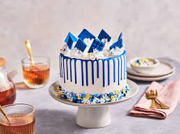 Birthday Blue Drip Cake gambar png