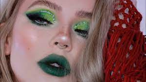 green glam makeup tutorial holiday