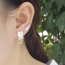 for women cute cat earrings ear studs
