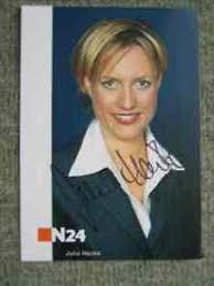 N24 Fernsehmoderatorin Julia Hacke - handsigniertes Autogramm ...