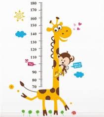 Animal Height Chart Measure Kids Children Wall Sticker Art Decal Stickers Decal Diy