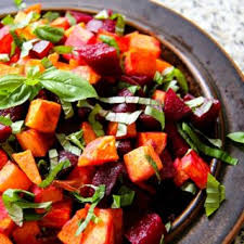 fresh pickled beetroot salad with sweet