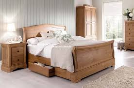 vida carmen bed frame oak sleigh bed