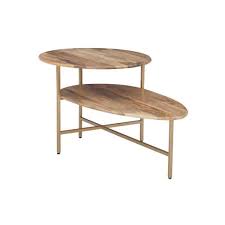 Gold Coffee 2 Tiered Round Top Table