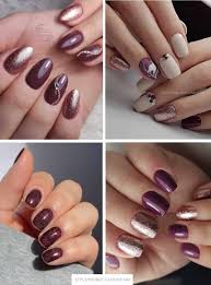 rose gold and burgundy nails
