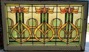 Antique Chicago Art Nouveau Stained