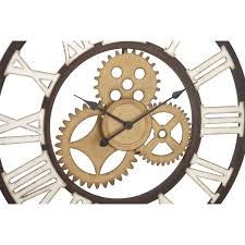 Brown Industrial Metal Wall Clock 30