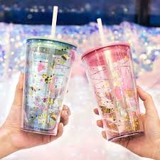 Straw Insulated Reusable Plastic Cup