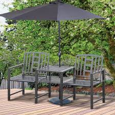 Outsunny Steel Garden Bench W Middle